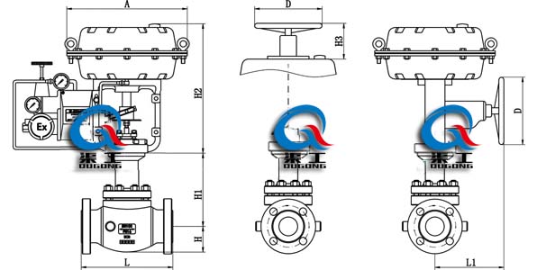 ZJHBW-P/M氣動保溫調(diào)節(jié)閥、夾套保溫氣動調(diào)節(jié)閥 (外形尺寸圖)